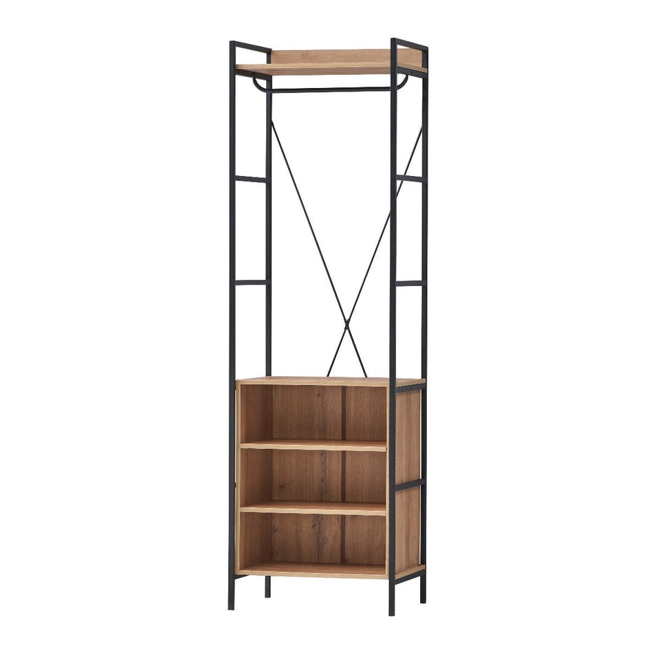 Alaga Wardrobe with Hanging Rail, 5 Shelves Riviera Oak Wardrobe for Bedroom Storage Furniture