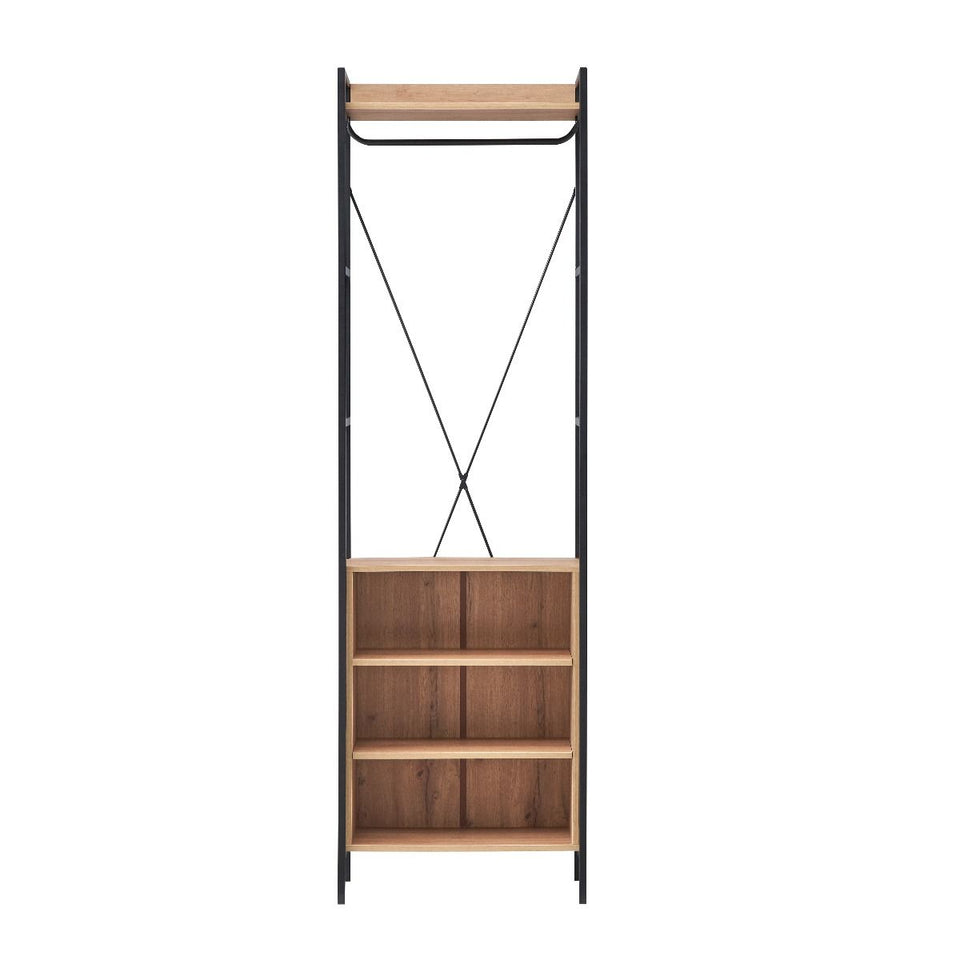 Alaga Wardrobe with Hanging Rail, 5 Shelves Riviera Oak Wardrobe for Bedroom Storage Furniture