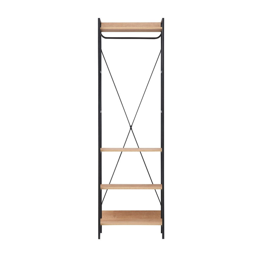 Alaga Wardrobe with Hanging Rail and 4 Shelves – Riviera Oak Wardrobe Storage Cupboard for Bedroom Furniture