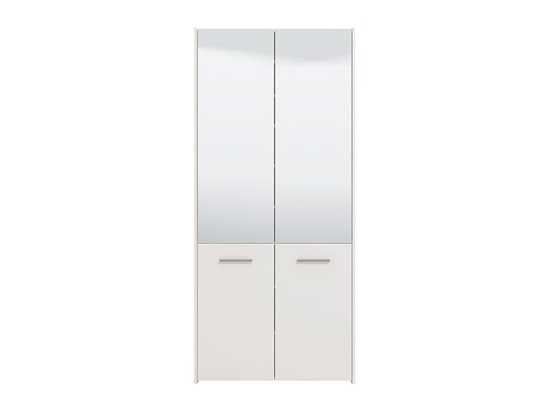 Tall White Mirrored Shoe Storage Cabinet – Holds 50 Pairs