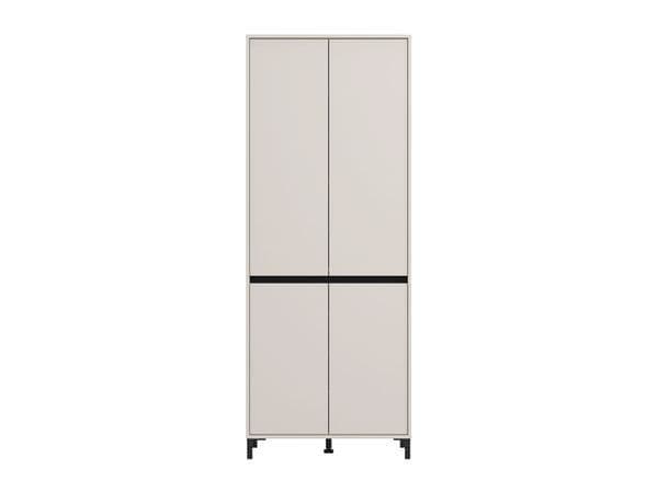 Tall Cashmere Taupe Shoe Cabinet – 4 Doors, 8 Shelves, Stores Up to 40 Pairs