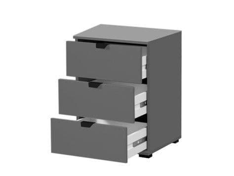 Grey 3 Drawer Bedside Table – Elegant Bedroom Storage Cabinet