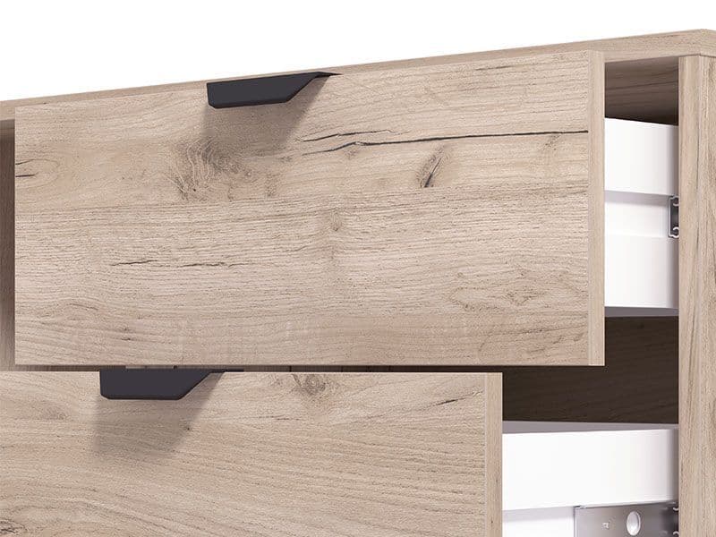 Contemporary TV stand cabinet with ample storage and slatted design