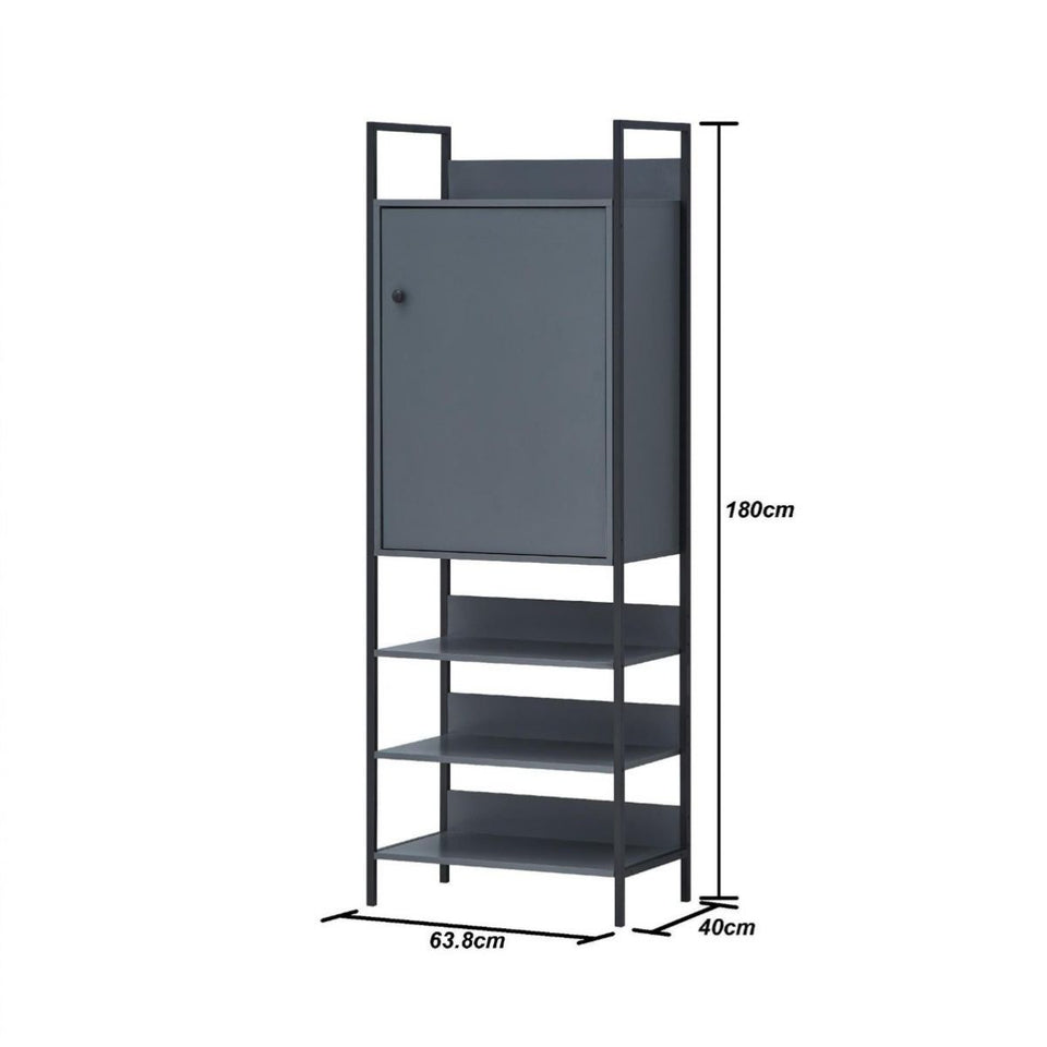 3 Piece Open Wardrobe Bedroom Furniture Set Wardrobe Drawers Metal Frame and Legs-– Stylish Storage Solution