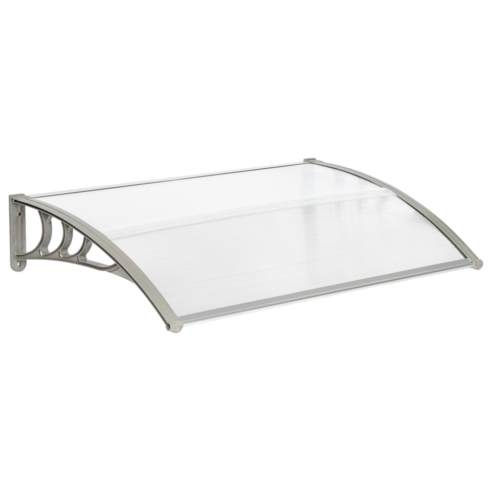 Household Application Door & Window Rain Cover Eaves Canopy White & Grey Bracket- HT-120 x 80
