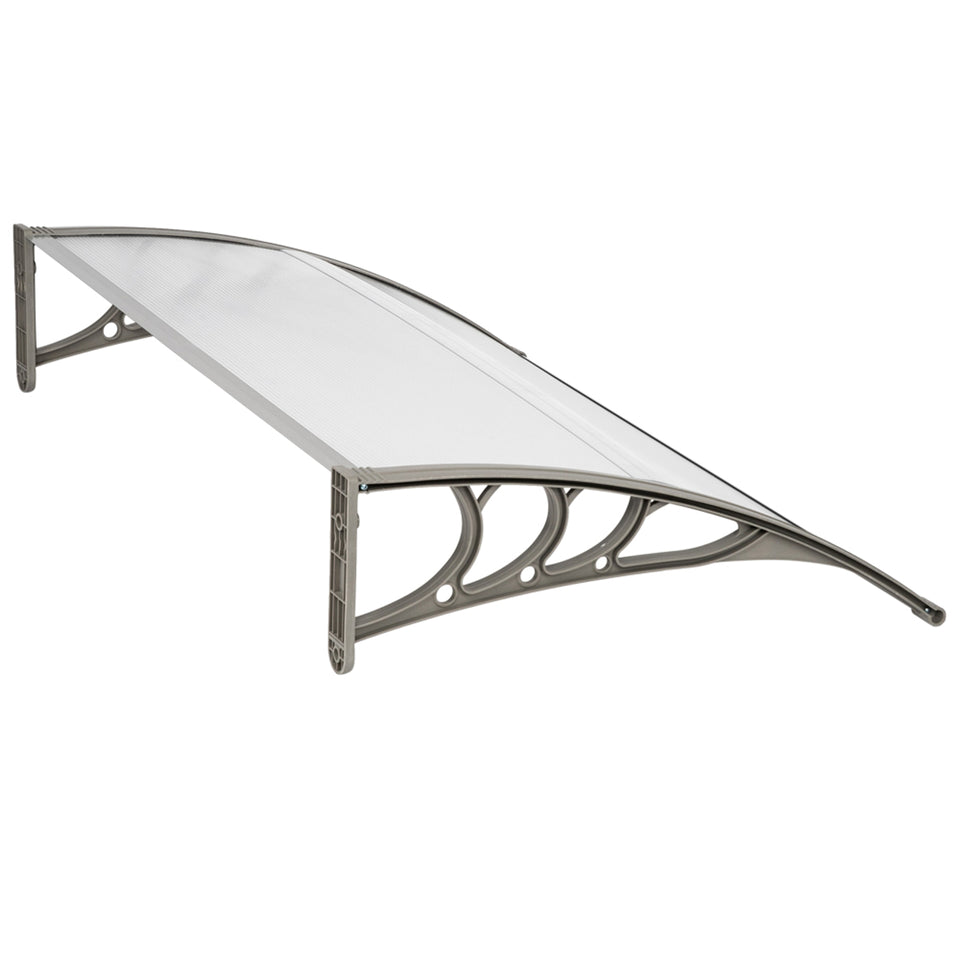 Household Application Door & Window Rain Cover Eaves Canopy White & Grey Bracket- HT-120 x 80