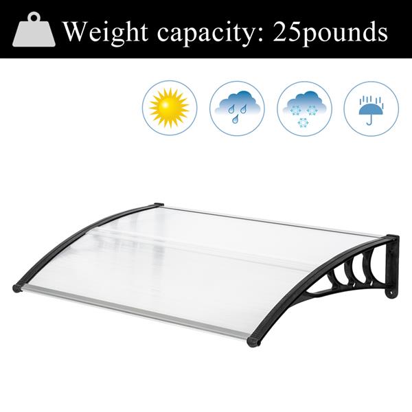 HT-120 x 80 Household Application Door & Window Rain Cover Eaves Canopy White & Black Bracket