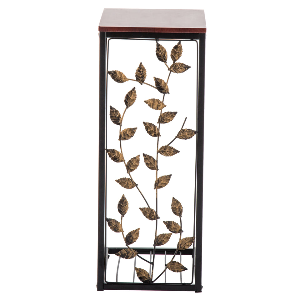 Leaf Pattern Iron Side Table Coffee Table  54x30.5x21cm-Brown