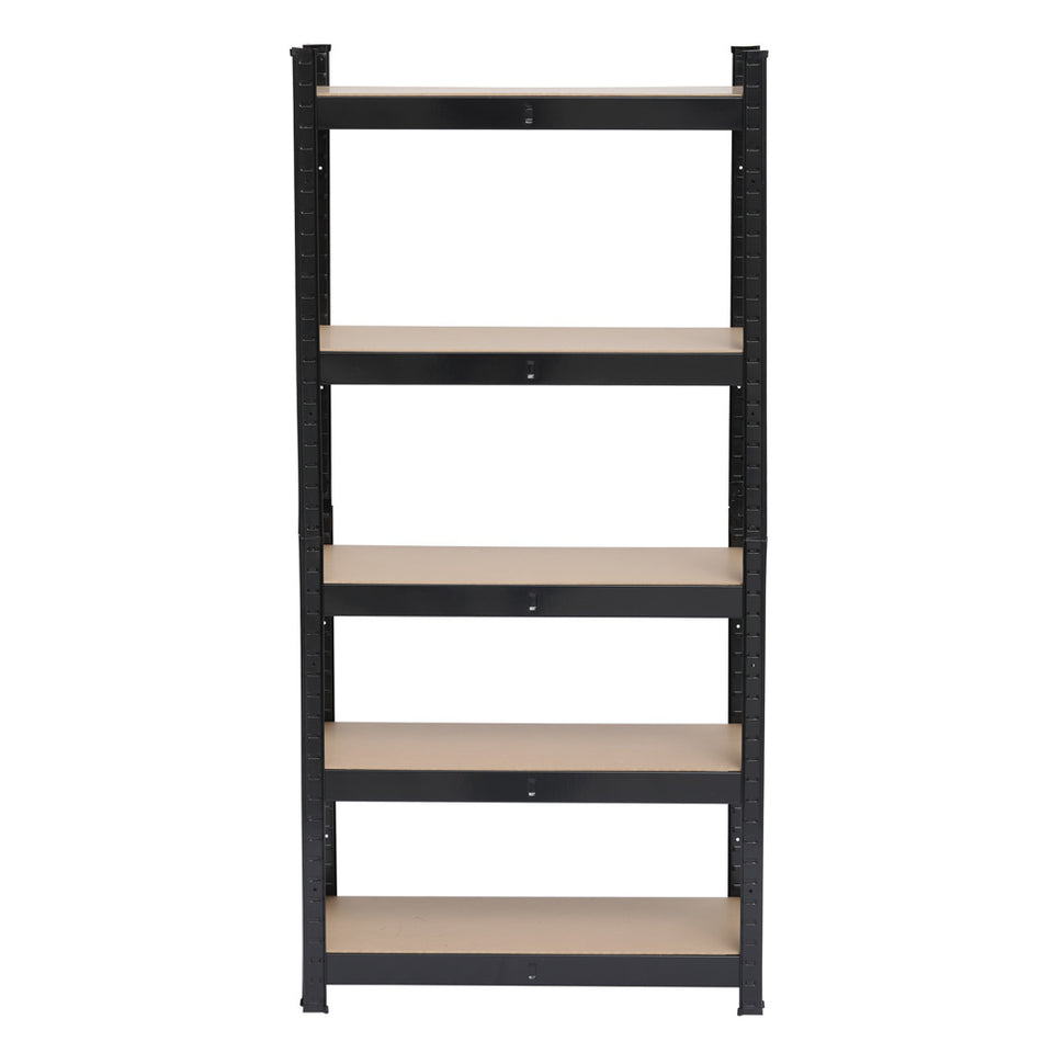 Heavy Duty Black Metal Garage Shelving – 5 Tier Boltless Storage Rack 180cm High