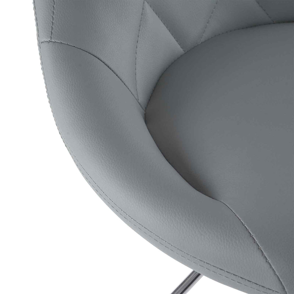 2pcs Adjustable Bar Stools Rhombus Backrest Grey PU Leather No Armrest Modern High Bar Stools for Kitchen and Bar Counters