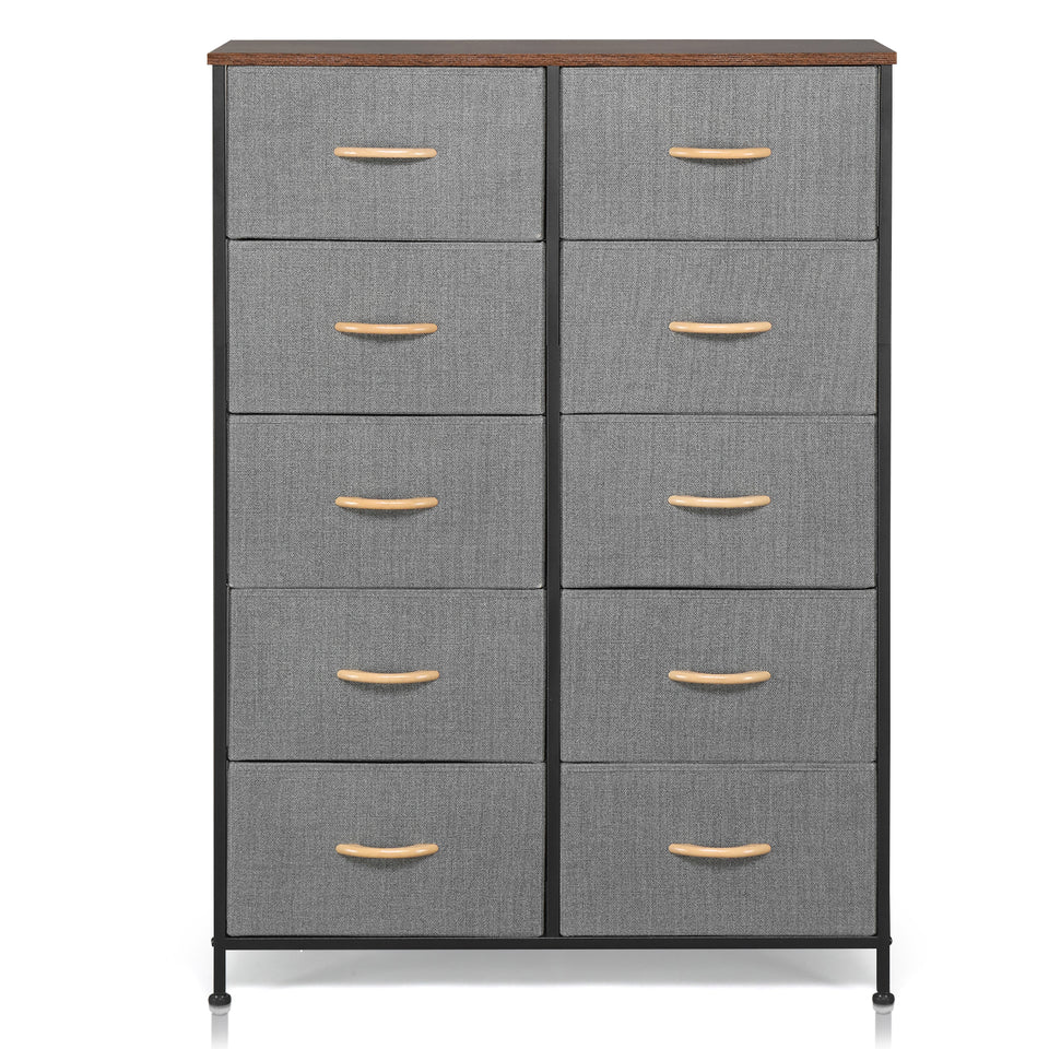Non-woven storage cabinet with 10 drawers- Grey