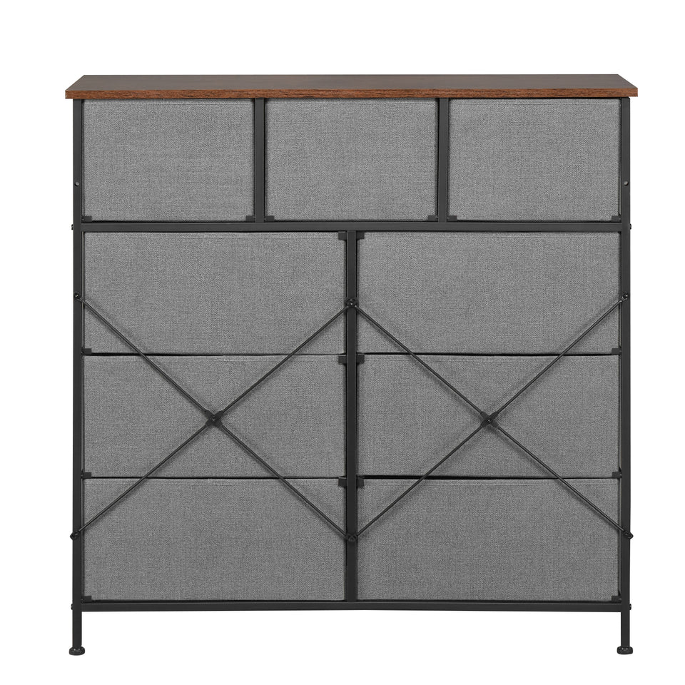 Non-woven storage cabinet with 9 drawers- Grey