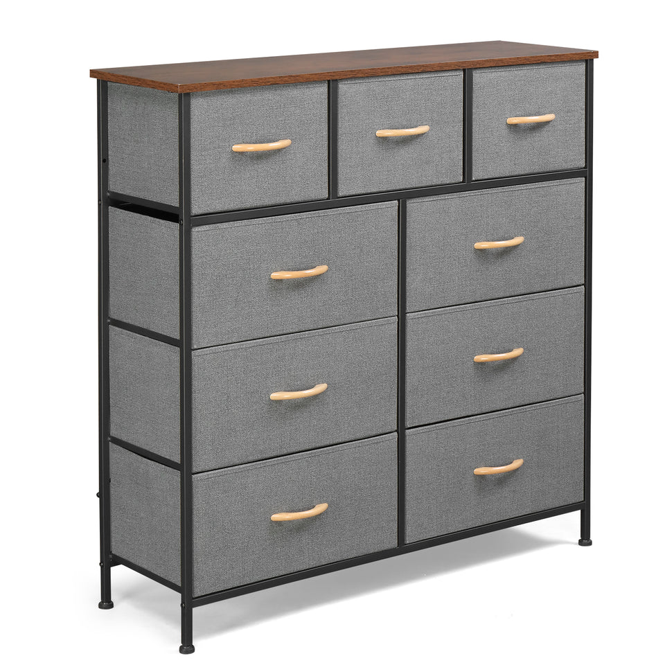 Non-woven storage cabinet with 9 drawers- Grey