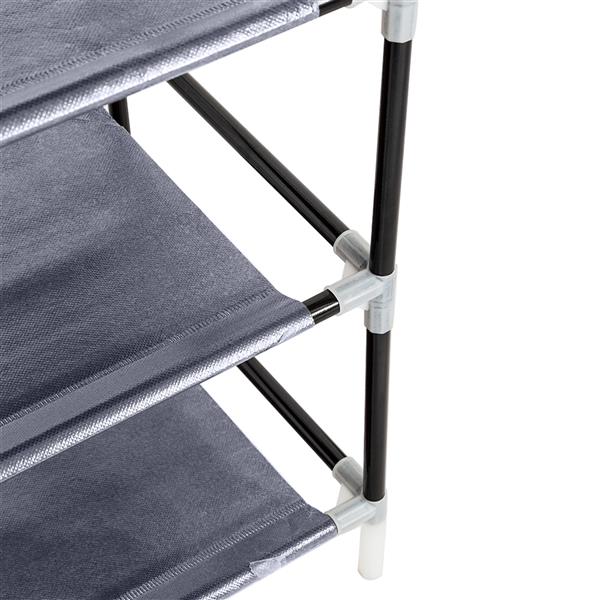 10 Tiers Shoe Rack with Dust proof Cover Closet Shoe Storage Cabinet Organizer Grey