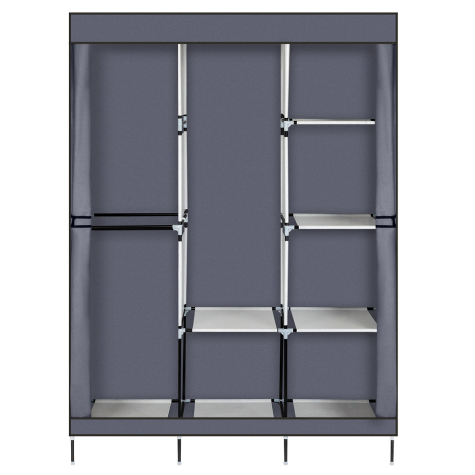 71" Portable Closet Wardrobe Clothes Rack Storage Organizer with Shelf Grey