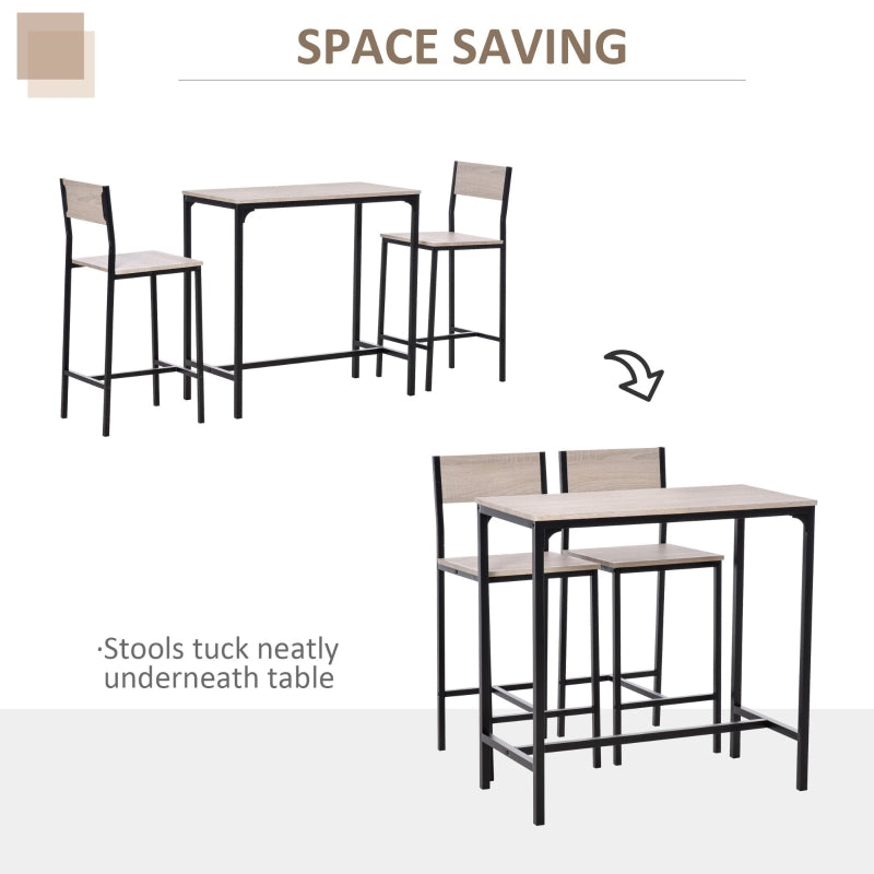 Bar Table and Stool Set| MDF and Metal Frame
