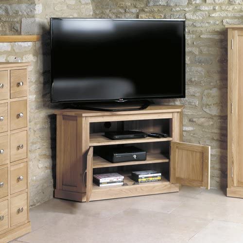 Mobel Oak Corner Television Cabinet - Lavish Kitchen Isle