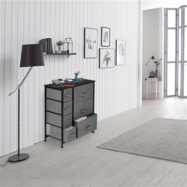 Dresser With 7 Drawers for Bedroom, Hallway, Closet, Office Organization Grey