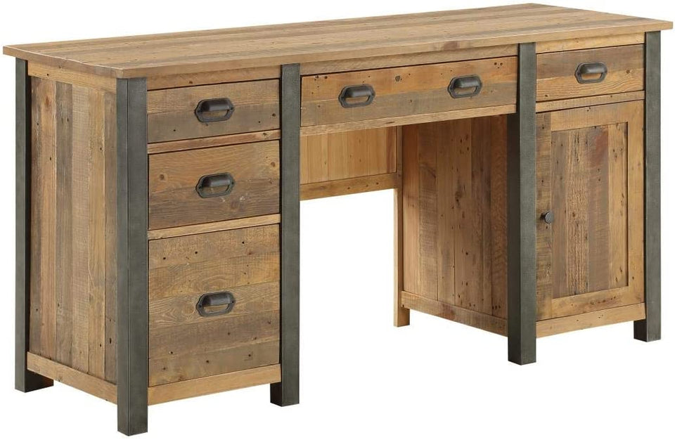 Urban Elegance - Reclaimed Twin Pedestal Home Office Desk