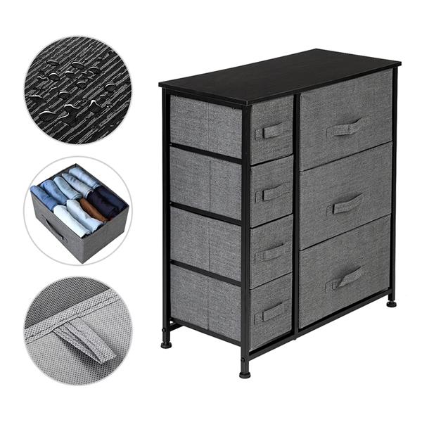 Dresser With 7 Drawers for Bedroom, Hallway, Closet, Office Organization Grey