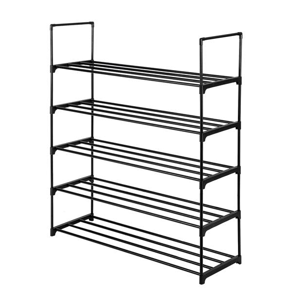 5 Tiers Shoe Rack Shoe Tower Shelf Storage Organizer For Bedroom, Entryway- Black - Lavish Kitchen Isle