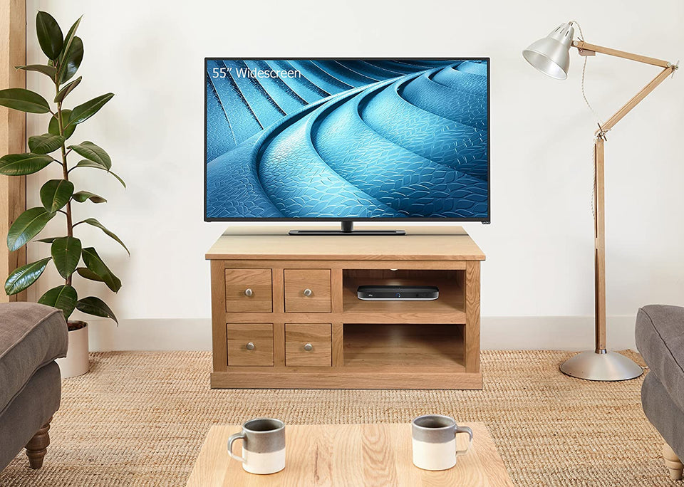 Mobel Oak Four Drawer Television Cabinet