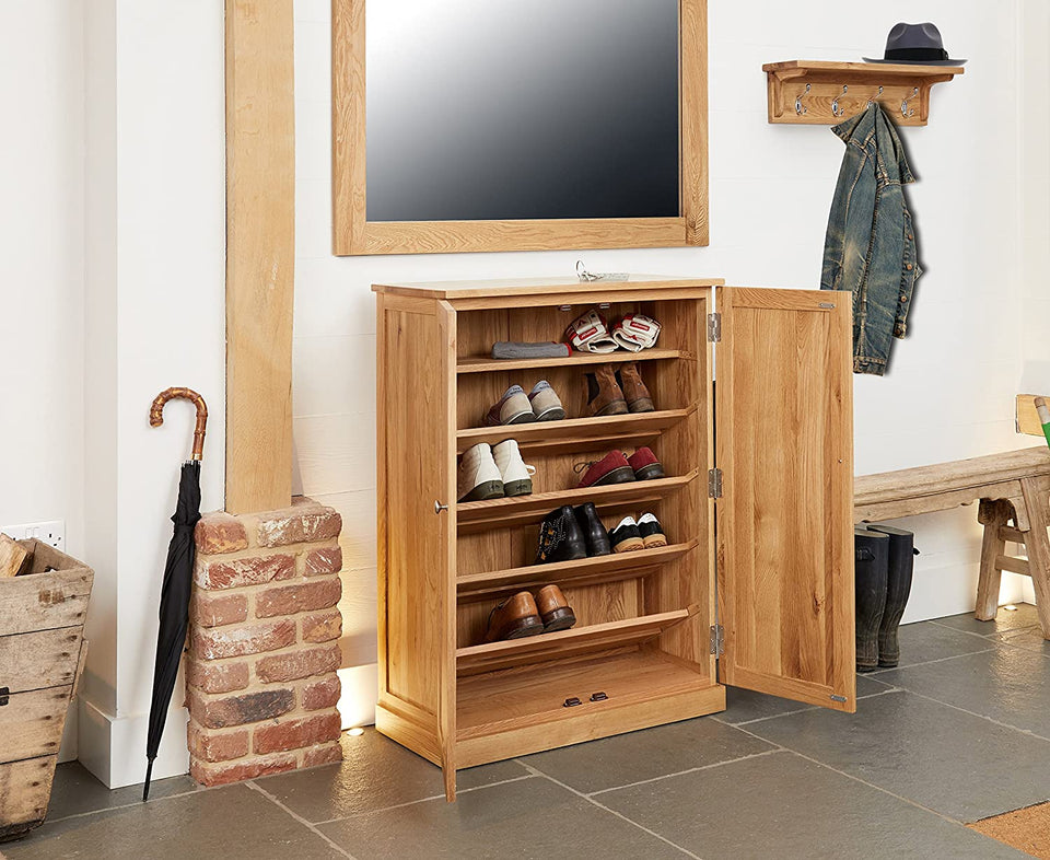 Mobel Oak Large Shoe Cupboard