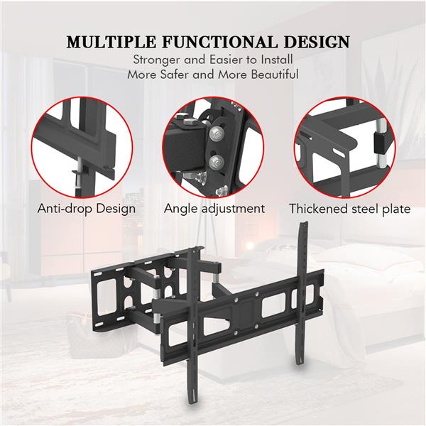 32-70 Inch Double Pendulum Large Base TV Stand Tmds-101 Bearing 50Kg