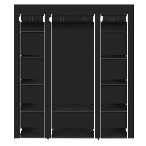 69" Portable Clothes Closet Wardrobe Storage Organizer with Non-Woven Fabric