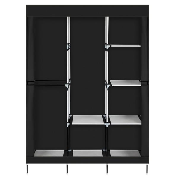 71" Portable Closet Wardrobe Clothes Rack Storage Organiser with Shelf Black