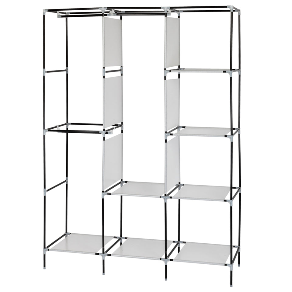 71" Portable Closet Wardrobe Clothes Rack Storage Organizer with Shelf Grey