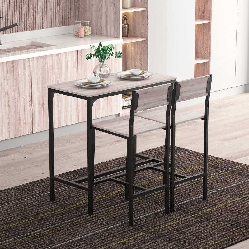 Bar Table and Stool Set| MDF and Metal Frame