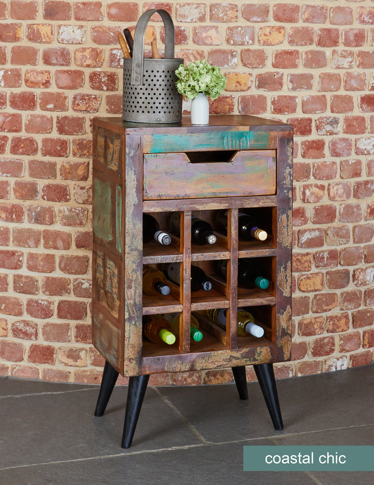Coastal Chic Wine Rack Lamp Table
