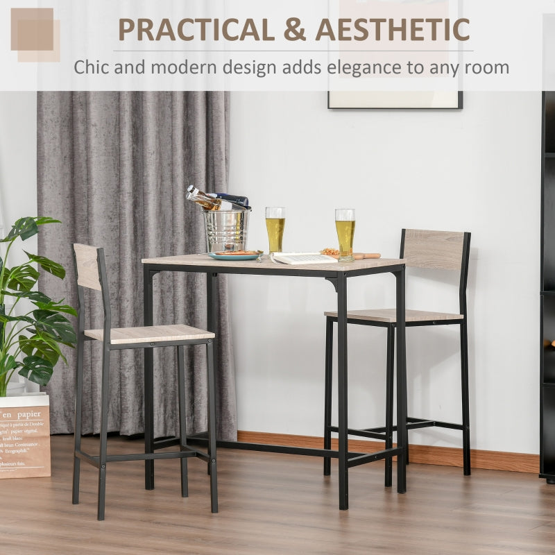 Bar Table and Stool Set| MDF and Metal Frame