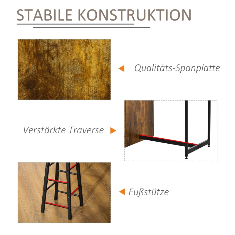 Industrial style HOMCOM bar table set featuring a table and two stools with a convenient storage shelf.