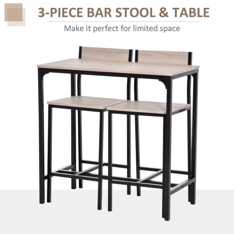 Bar Table and Stool Set| MDF and Metal Frame