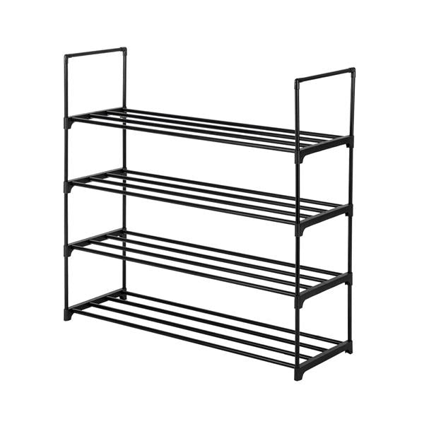 4 Tiers Shoe Rack Shoe Tower Shelf Storage Organizer For Bedroom, Entryway, Hallway, and Closet-  Black Colour