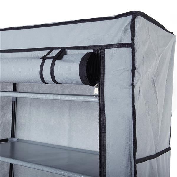 Fashionable Room-saving 9 Lattices Non-woven Fabric Shoe Rack Grey