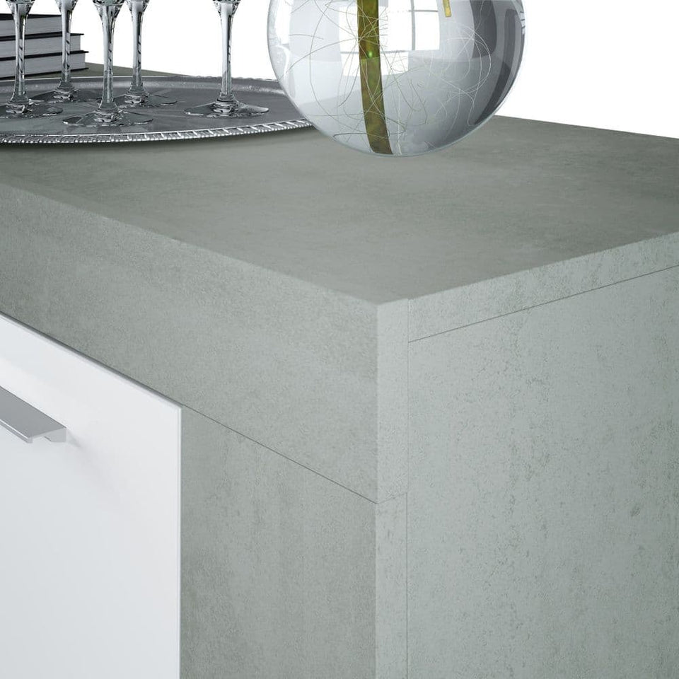 Grey and White Concrete Effect Sideboard