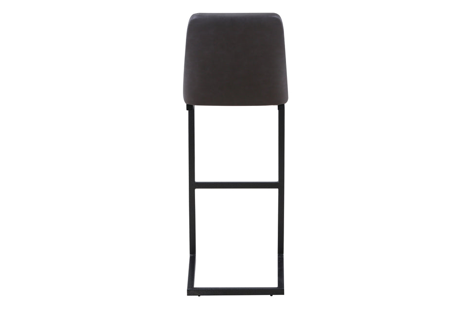 Vintage Grey Leather Bar Stool (Pack of Two)