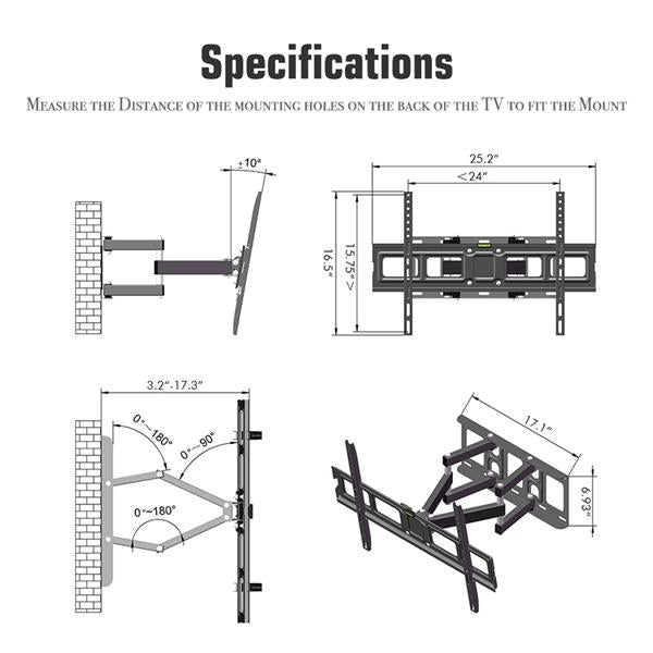 32-70 Inch Double Pendulum Large Base TV Stand Tmds-101 Bearing 50Kg
