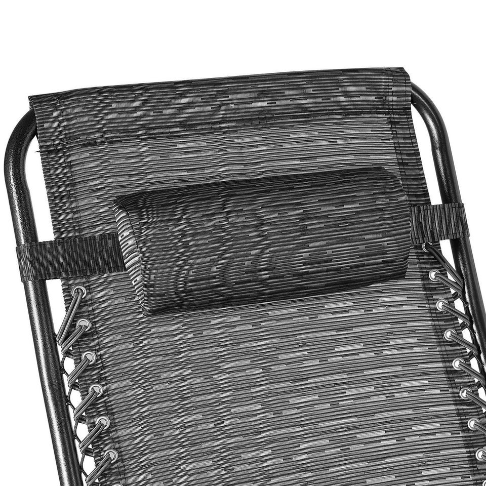 Lavish Kitchen Isle Sun Lounger Recliner Beach Chair Patio Lounger- Grey