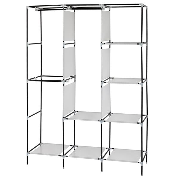 71" Portable Closet Wardrobe Clothes Rack Storage Organiser with Shelf Black