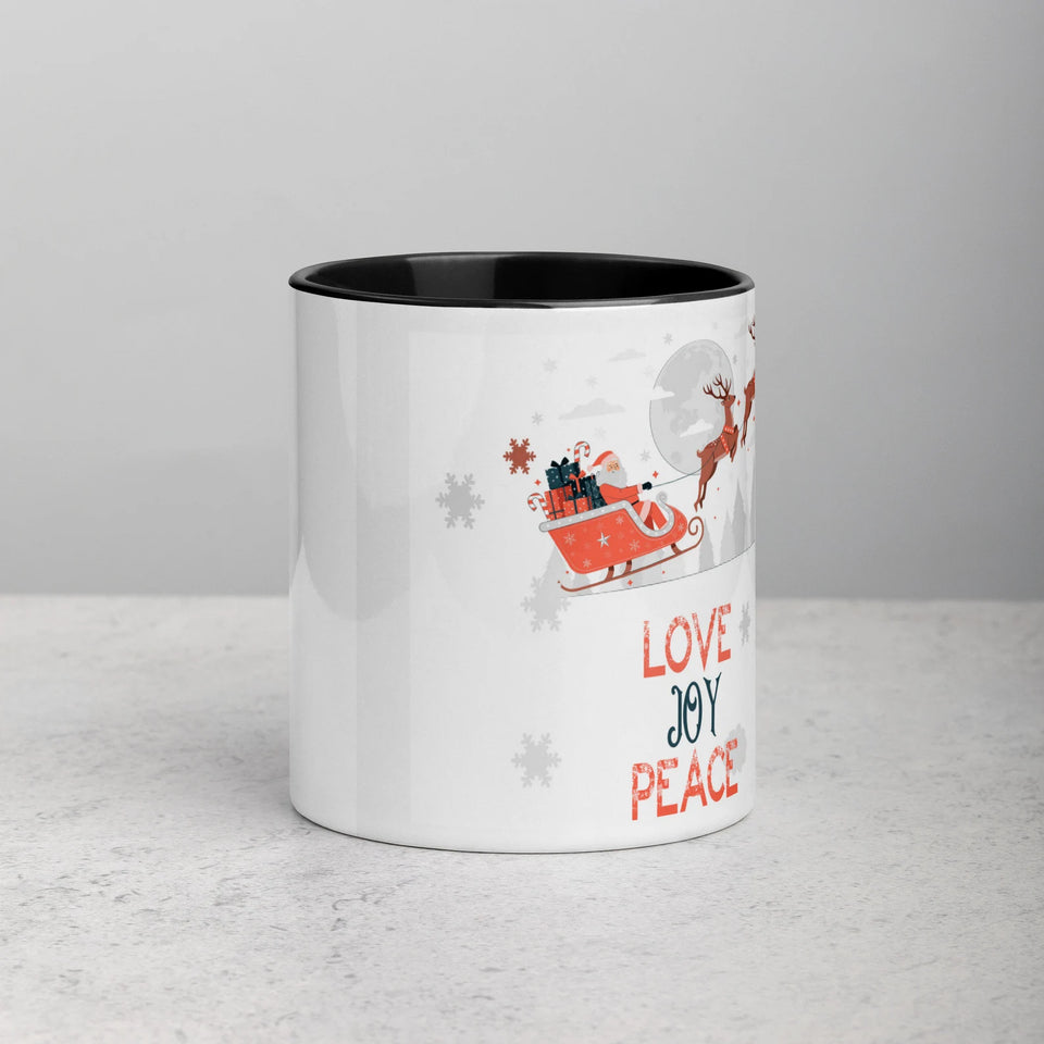 Love, Joy and Peace Custom Made Mug with Coloured Inside