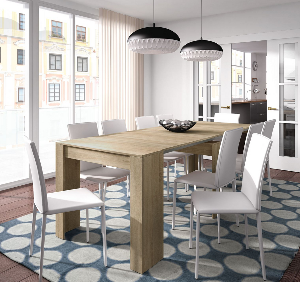 Oak Effect Extending Dining Table (51-227cm) - Lavish Kitchen Isle