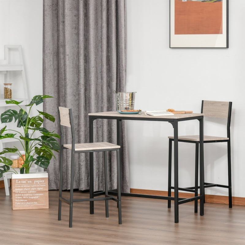 Bar Table and Stool Set| MDF and Metal Frame