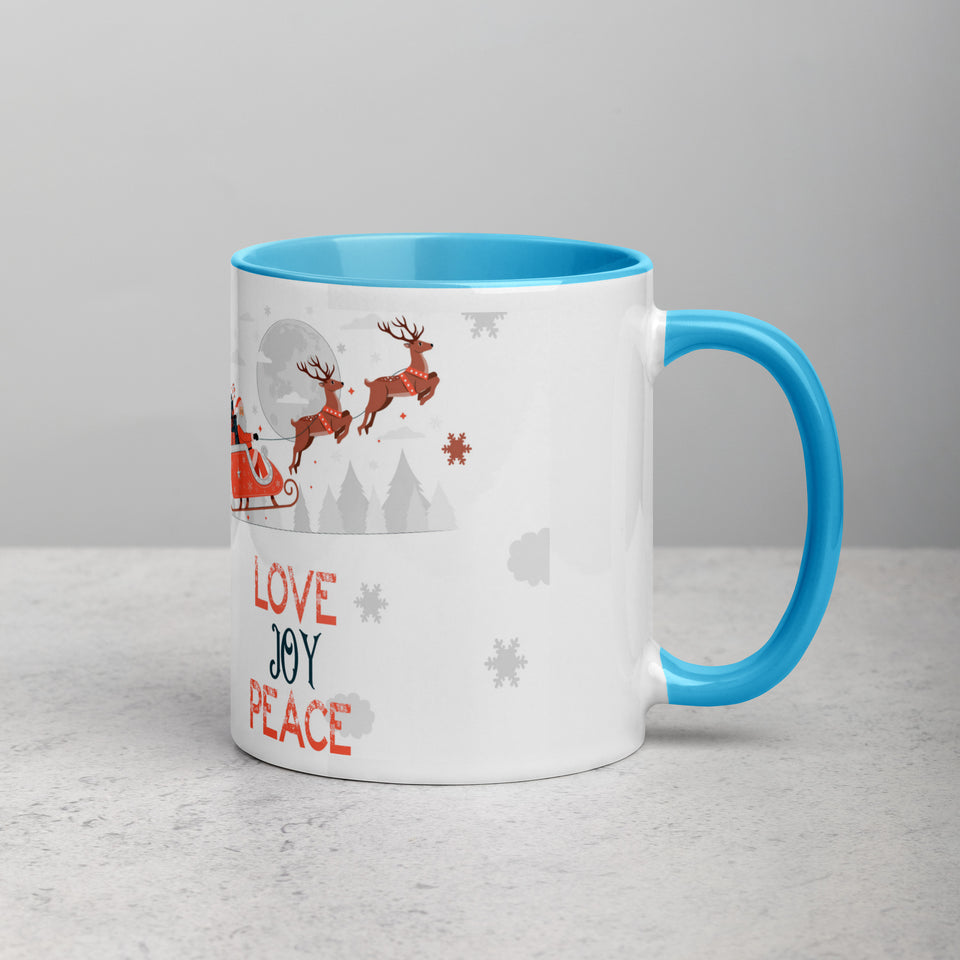 Love, Joy and Peace Custom Made Mug with Coloured Inside