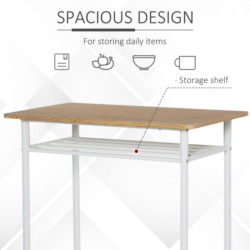 3-Piece Dining Kitchen Set with 1 Table and 2 Matching Chairs for Home Pub Cafe