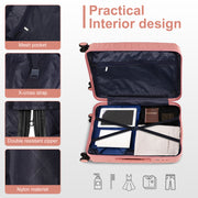 4-Piece Luggage Set - Durable PP Suitcase with Travel Tote & Toiletry Kit (Rose Gold, Red, Grey) - Lavish Kitchen Isle