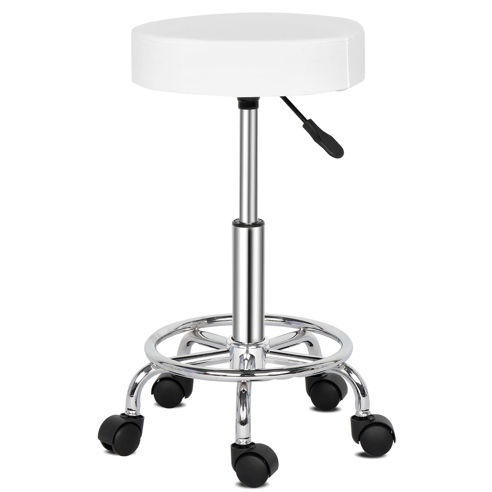 Round Stool Feet Rotation Bar Stool White